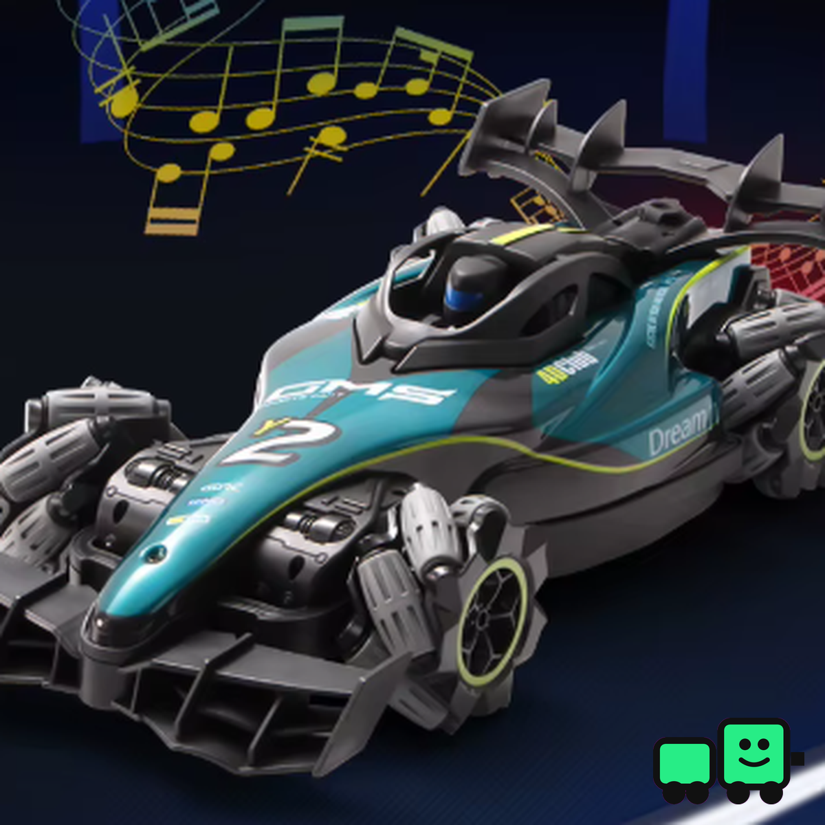 Coche de acrobacias futurista