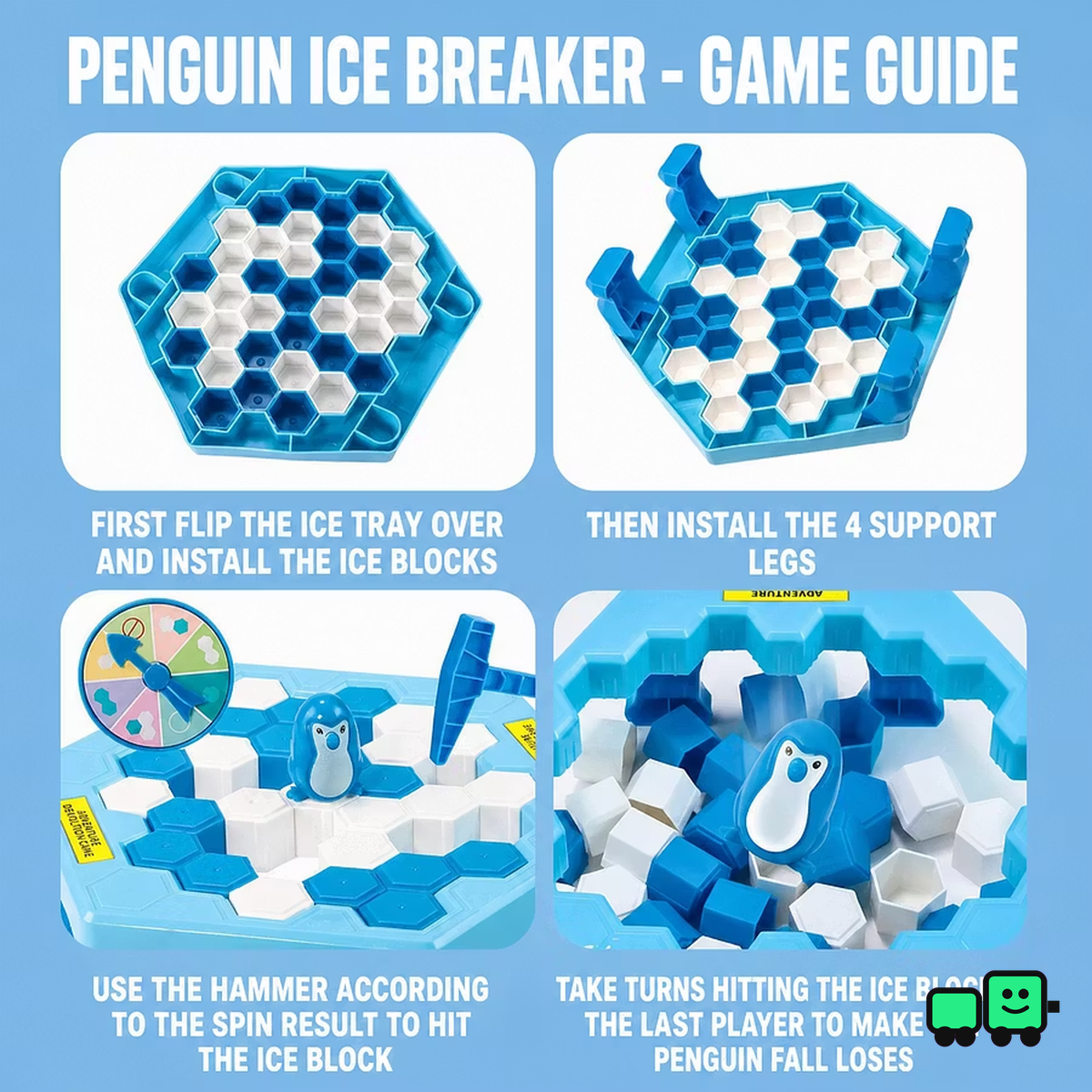 Penguin Ice-Breaking Two-Player Board Game